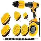 HUAWELL Escova De Broca Power Scrubber Escova De Limpeza Com 2 Conjuntos De Acessórios Estendidos Para Argamassa Piso Banheira Chuveiro Azulejo Banheiro E Superfície De Cozinha Amarelo 
