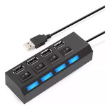 Hub 4 Porta Usb Cabo Extensor Com Indicador De Led On off
