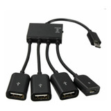 Hub Adaptador Cabo Otg Micro Usb 4 Portas Android P Celular