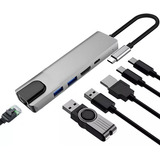 Hub Adaptador Usb 3 0 Tipo C 6 In 1 Hdmi Ethernet Compacto