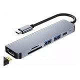 Hub Adaptador Usb Tipo C 3 0 Hdmi 4k 6 Em 1 Macbook M1 M2 M3