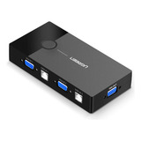 Hub Comutador Ugreen Kvm Switch 2 In 4 Usb 2 0 vga Preto