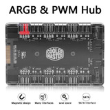 Hub Controle Pwm 4pin E Argb 5v 3pin Cooler Master 6 Portas
