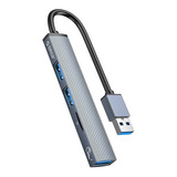 Hub De Alumínio 3 Portas Usb Tf Orico Cor Cinza