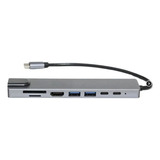 Hub Multifuncional Usb c 8 Em 1 Tomate Hdmi 4k Rj45 Tf Sd Co