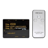 Hub Switch Hdmi 3x1 Ultra Hd 4k Controle Remoto E Cabo Knup