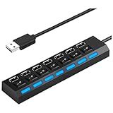 Hub Usb 2 0 7 Portas Com Led Interruptor Adaptador Usb Expansor Extensão USB Teclado Mouse Pen Drive Tv Notebook Extensor Usb Mavife