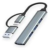 Hub Usb 3 0 Tipo C E A 4 Portas Usb 3 0 Type C Com Adaptador USB Tipo C Para A Computador Celular Tablet Notebook 5 Gbps Liga De Alumínio