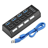 Hub Usb 3 0 Turbo Com 4 Portas Com Led Indicador E Botão