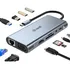 Hub Usb-c 11 Em 1 Usb 3.0 Com 1 Porta Hdmi 4k Vga Rj45 Sd/tf Cor Cinza-escuro