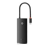 Hub USB C Adaptador Multiportos- Baseus Hub USB C Para Laptop Com 4K HDMI- 100W PD- USB 3-0- Compartimentos Para Cartão SD-TF- Base USB C Fina Para MacBook Pro- Laptop -5-in-1-