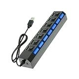Hub Usb Externo Adaptador 7 Portas 3 0 Usb Led Alta Velocidade Laptop Pc Notebook Carregamento Rápido Expansão Aumento Dispositivos Múltiplos