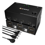 Hub Usb Kvm Duplo Hdmi Switch