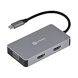 HUB USB TIPO C-TYPE C 5 EM 1 COM 2 HDMI - VGA - USB 3-0 - POWER DELIVERY -PD- 60W - HC-5VGA- Vinik