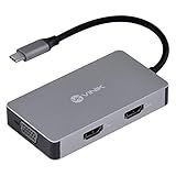 HUB USB TIPO C TYPE C 5 EM 1 COM 2 HDMI VGA USB 3 0 POWER DELIVERY PD 60W HC 5VGA Vinik