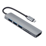 Hub Usb Type c 6 In1 Card Reader P Celular Notebook Mac