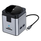 Hub Usb Type c 9 Em 1 Com Carregamento Sem Fio Para Notebook