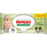 Huggies Lenços Umedecidos Higiene Superior Limpam 2x Mais 96 Unidades