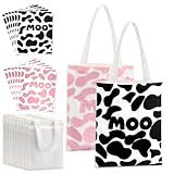 Huhumy 12 Conjuntos De Sacolas De Lona DIY De Animais De Fazenda Artesanais Lembrancinhas De Festa De Vaca Com Adesivo De Vaca De Feltro De Vaca Pinata Jogo De Festa De Fazenda Para Sala De Aula 