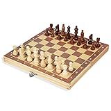 HUIOP Jogo De Xadrez De Madeira Dobrável Conjunto De Tabuleiro De Xadrez Magnético Com Armazenamento Interior Adultos Crianças Portátil Viagem Jogo De Tabuleiro De Xadrez Conjunto De Jogo De Xadrez