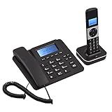 HUIOP Telefone Sem Fio D2002 Sistema De Telefone Com Fio Sem Fio Expansível TAM D2002 Com Secretária Eletrônica Caller ID Call Waiting E Handset Base Viva Voz Suporte 8 Idiomas Para O