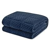 Huloo Sleep Cobertor Ponderado Twin 5 4 Kg Para Adultos  122 Cm × 183 Cm   Azul Marinho  Cobertor Pesado Respirável Macio Para Todas As Estações  Cobertor Pesado Com Contas De Vidro Premium