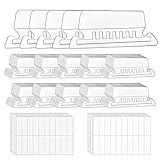 Hupos Abas De Pasta De Arquivo 100 200 Conjuntos De Abas De Pasta De Arquivo Suspensas Com Inserções Para Pastas Suspensas Abas De Arquivo De Plástico Transparente De 5 Cm Para Identificação