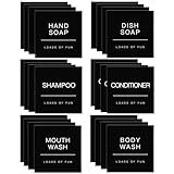 HVSWLY 24Pcs Etiquetas De Dispensador De Sabão À Prova D Água Para Garrafas De Vidro Plástico Etiquetas De Dispensador De Sabão Pretas Etiquetas De Banheiro Para Sabonete Para As 2 6 X 2 6 Preto 