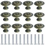 Hyamass 12 Puxadores De Armário De Bronze Vintage Puxadores De Gaveta De Flores Com Parafusos Para Móveis De Cozinha Armário E Guarda Roupa Estilo B 