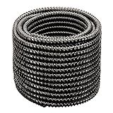 HydroMaxx- Tubo Flexível De PVC Ondulado Não Dividido E Tear De Fio Enrolado - Estabilizado Por UV - Classificação Para Uso Externo -5 Cm De Diâmetro X 7-6 M- Preto-