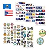 Hygloss Produtos Adesivos De Bandeiras E Selos Do Estado Dos EUA Para Crianças E Professores 108 Adesivos No Total Inclui 1 Conjunto De Todas As 50 Bandeiras E Selos Dos Estados Unidos