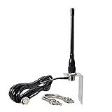 Hys Antena Marítima Vhf De Perfil Baixo 156 – 163 Mhz Com Cabo Coaxial Premium De Baixa Perda Rg58 Com Pl259