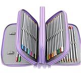 Hztyyier Estojo Oxford De Grande Capacidade- Quatro Camadas- 72 Compartimentos- Organizador De Lápis De Cor- Suporte Portátil Para Guardar Lápis Com Alça -roxo-