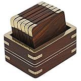Iblay Conjunto De 6 Porta Copos De Madeira Porta Copos De Mesa De Madeira Premium Para Xícaras De Chá Canecas De Café Latas De Cerveja Copos E Copos De água Proteção Elegante Para Sua Casa Bar
