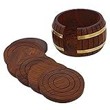 Iblay Conjunto De 6 Porta Copos De Madeira Porta Copos Elegantes E Duráveis Para Xícaras De Chá Canecas De Café Latas De Cerveja Copos E Copos De água Perfeito Para Proteger Sua Mesa De Madeira