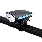 ICARE Luz LED Para Bicicleta USB Recarregável Com Buzina- Farol Dianteiro Resistente à Água- Luz Dianteira Para Ciclista- Branco- IPX7