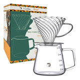 Icoffee Coador De Café De Vidro V60 Conjunto Com Papel De Filtro 50pcs