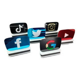 Ícones Redes Sociais Para Decoração De Mesa E Podcast
