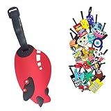 Identificador De Mala De Viagem Tag De Bagagem Avião Férias Etiqueta Silicone Premium TAG25 Avião Vermelho 