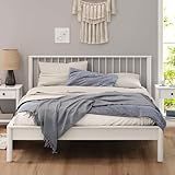 IDIMEX Cama Queen Casal De Madeira Maciça Moderna Apoana Branco