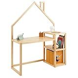 IDIMEX Escrivaninha Infantil Montessori Madeira 3 Prateleiras Nivia Natural