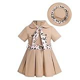 IDOPIP Roupas De Safári Na Selva Selvagem Para Bebês Meninas Vestido Plissado De Festa De Aniversário Chapéu Vestido Infantil De Leopardo Para Sessão De Fotos Caqui 2 3 Anos