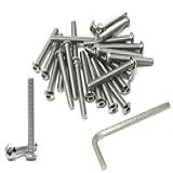 Iexcell 25 Pcs SAE 1 4 20 X 2 UNC Stainless Steel 304 Hex Socket Button Head Cap Screws Bolts Assortment Kit