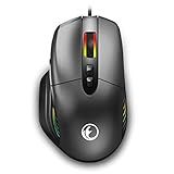 IFYOO Mouse G08 Ergonômico RGB USB Com Fio Pro Gaming MAX 7200 DPI Para PC E Laptop Windows 10 8 7 XP Linux 7 Botões Programáveis Mouse óptico Para Jogos Preto 