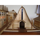 Igreja Feita Em Madeira Artesanal