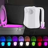 Ihomy Luz Noturna Para Vaso Sanitário Luz Noturna Ativada Por Movimento Dois Modos Com 8 Mudanças De Cor Sensor De Movimento LED Para Lavabo Serve Para Qualquer Vaso Sanitário