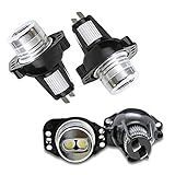 IJDMTOY -2- Bulbos De LED Branco Angel Eye Compatíveis Com BMW E90 E91 325i 330i Pré-LCI- Alimentado Por 7000K Xenon Branco 6W Luz De LED Com Cordão De Chaveiro IJDMTOY