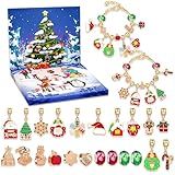 IKeep Calendário Do Advento De Natal Joias Para Meninas Calendário De Contagem Regressiva De 24 Dias De Natal 2024 Kit De Fabricação De Pulseiras Para Presentes De Natal Ouro