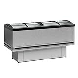 Ilha Expositor P Congelados E Resfriados GESV 190CTI Plus Tipo Inox Vidro Curvo Deslizante Gelopar 220V