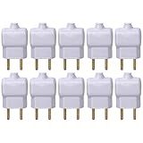 Ilumi Kit 10 Pino Plug Macho Gigante Bipolar 2P 10A 250V Ilumi Cor Branco
